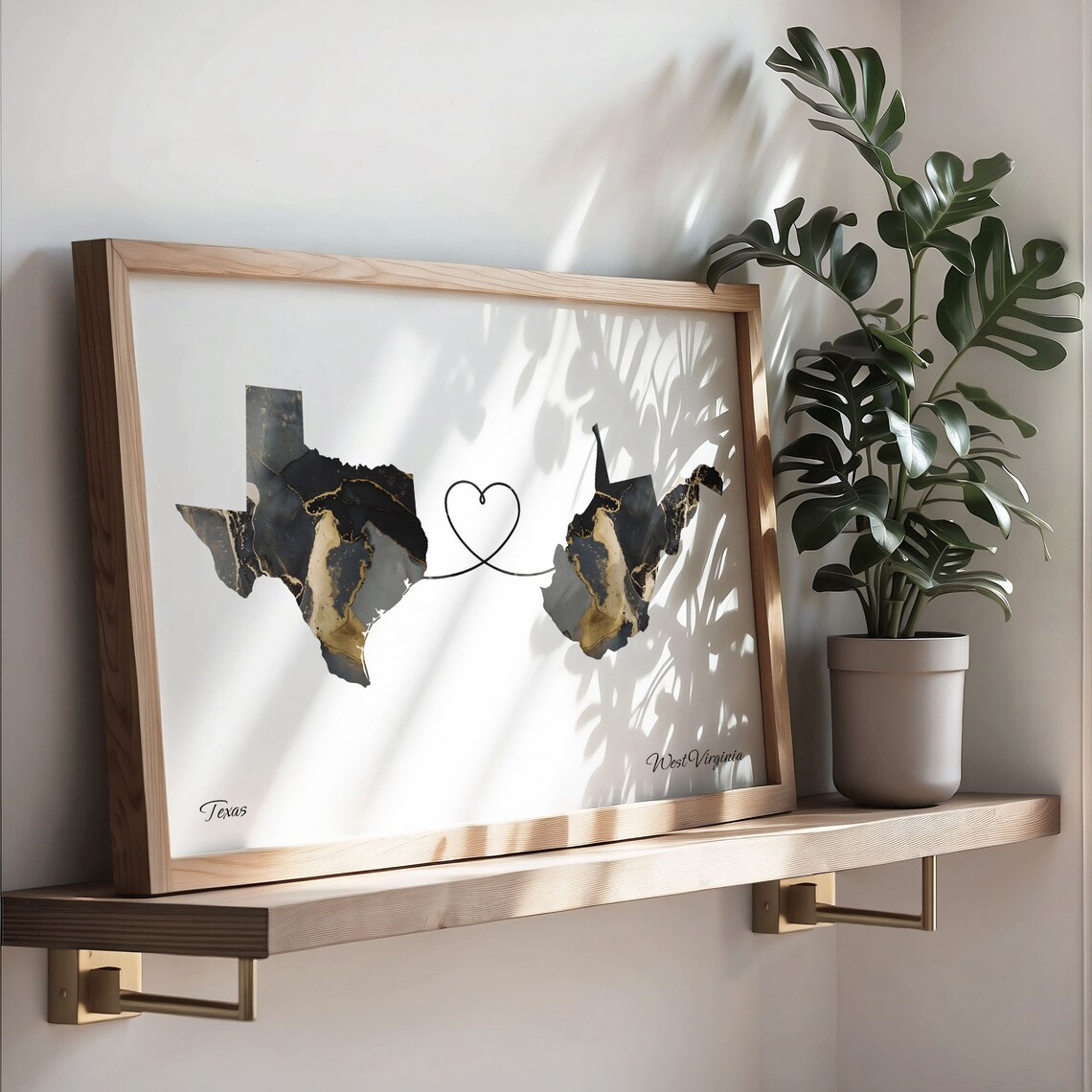 Texas To West Virginia Map Travel Poster, Farewell Gift - Image 3