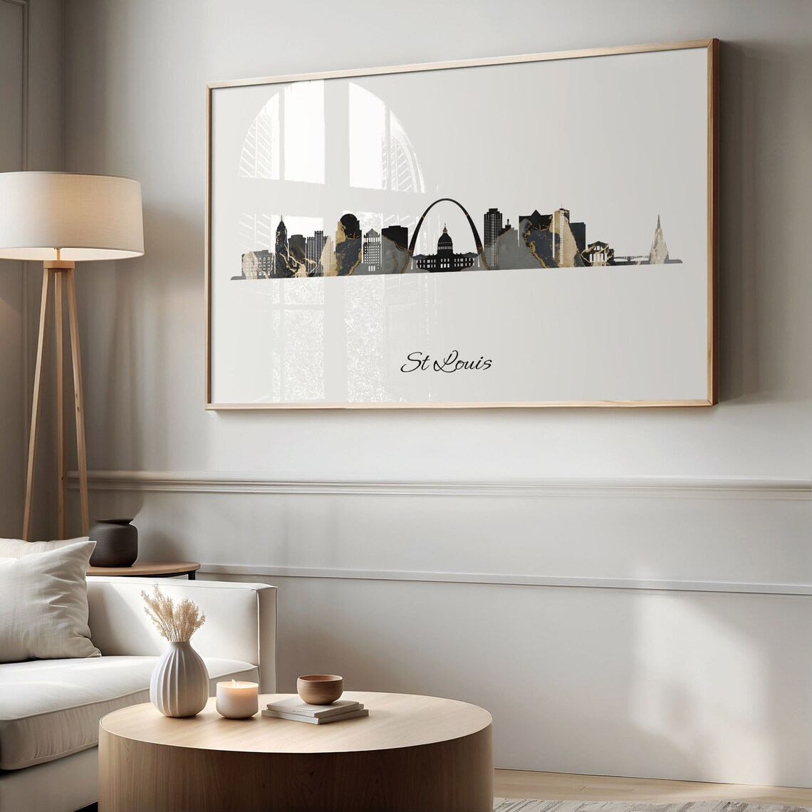 St Louis Skyline Print, Marble Cityscape Poster - Image 2