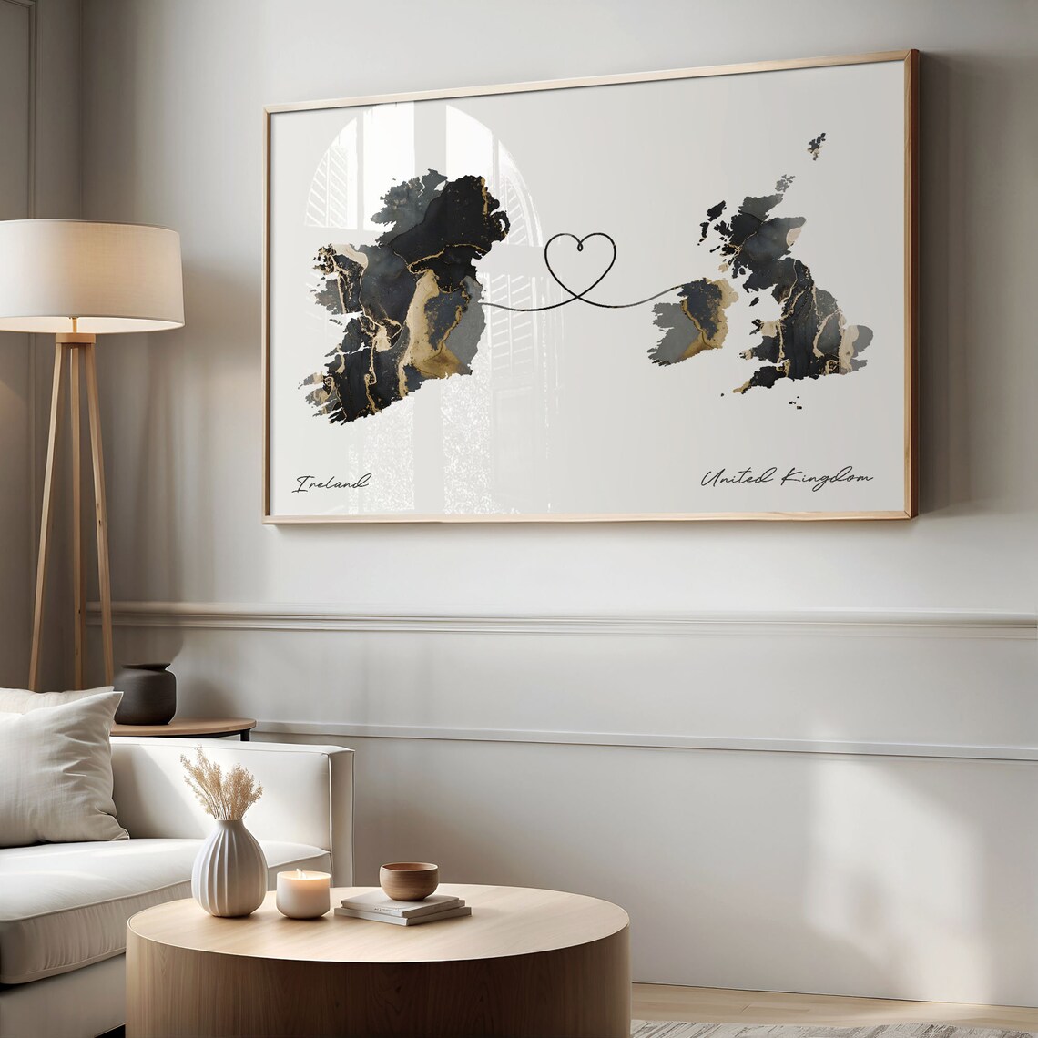 Ireland To United Kingdom Travel Map Art Print - Image 2