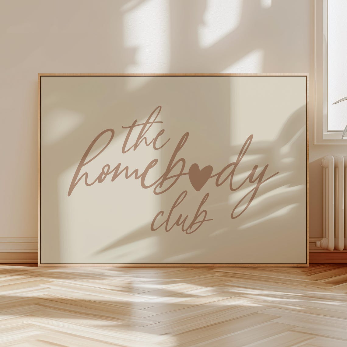 The Homebody Club Beige Script Typography Minimalist Quote Poster
