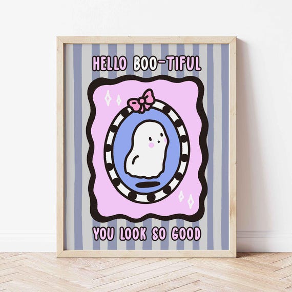 Hello Beautiful Poster Positive Quote You Look So Good Print Creepy Cute Design Spooky Trendy Art Unframed Shipped Wall