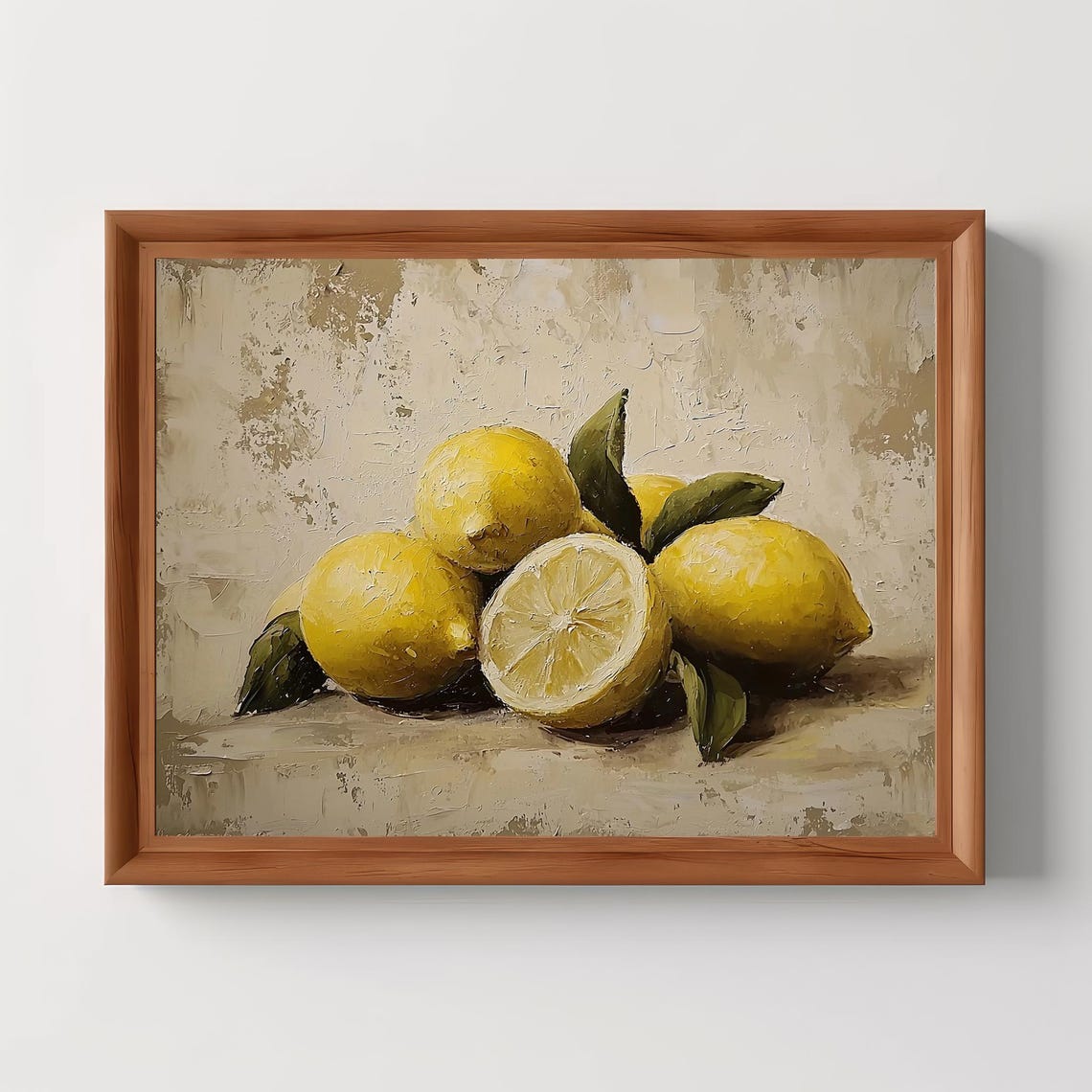 Fresh Lemons Still Life Oil Painting Kitchen Wall Decor Poster
