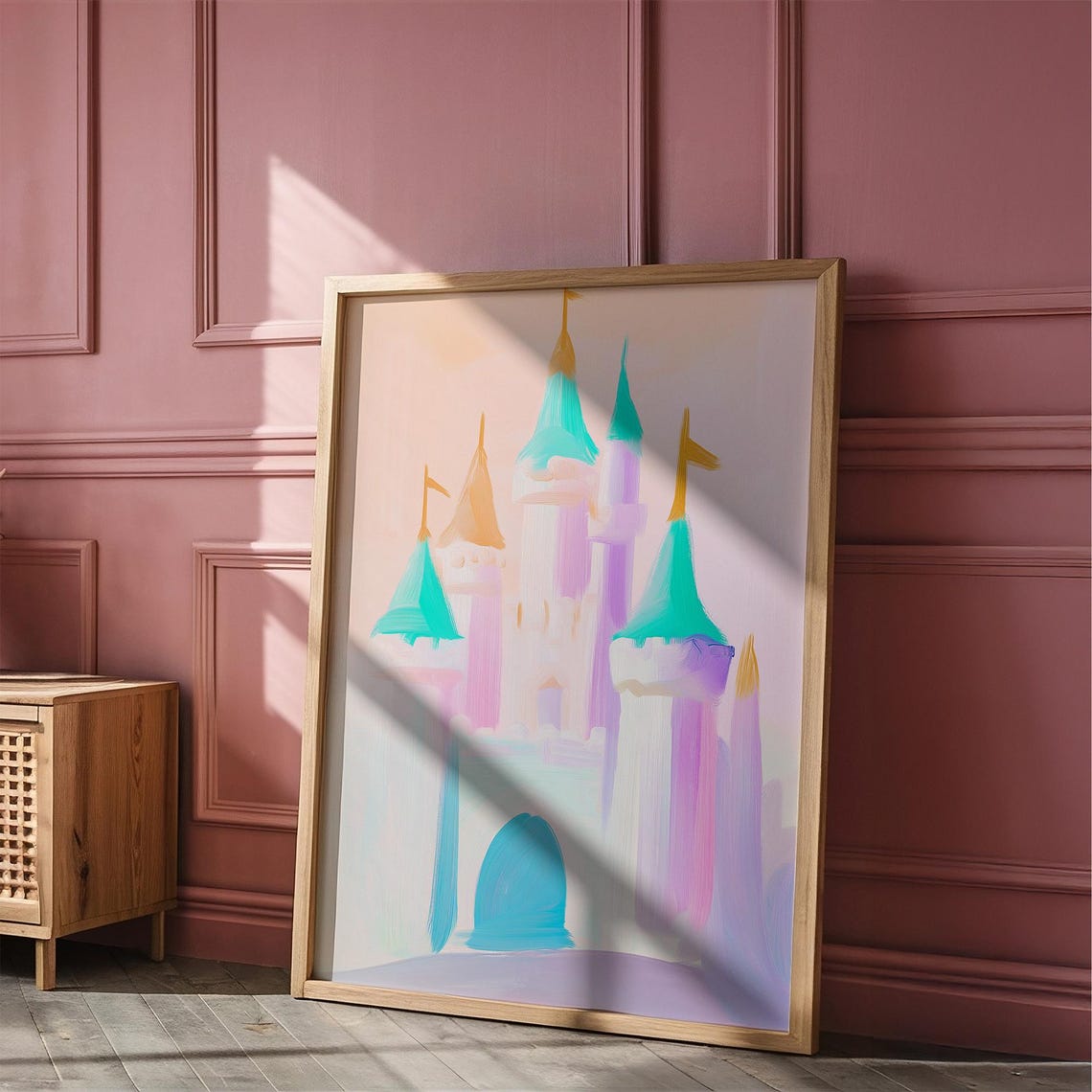 Pastel Fairy Tale Castle Magic Kingdom Princess Nursery Wall Art - Image 5