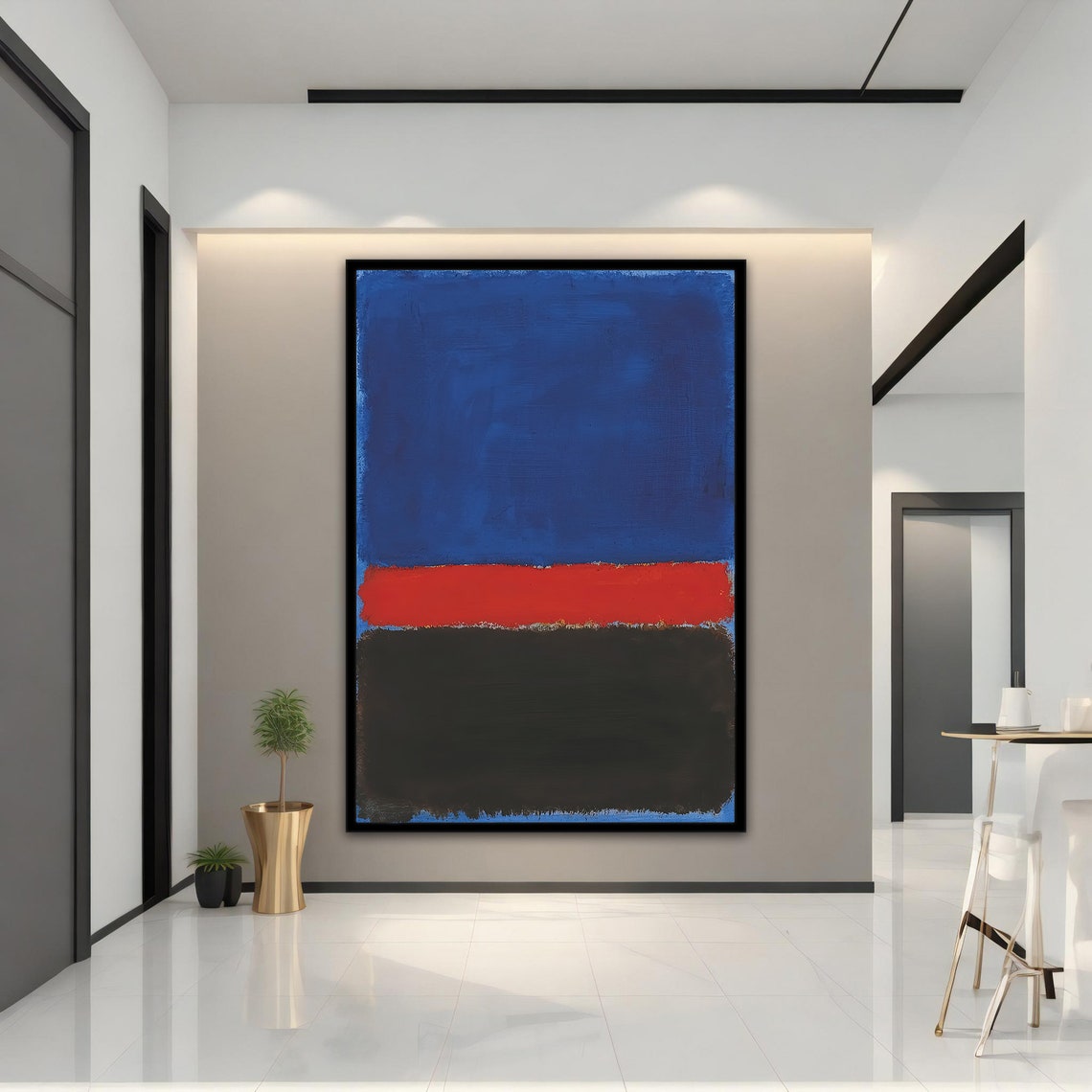 Rothko Style Blue Red Black Bold Color Field Abstract Art Print - Image 5