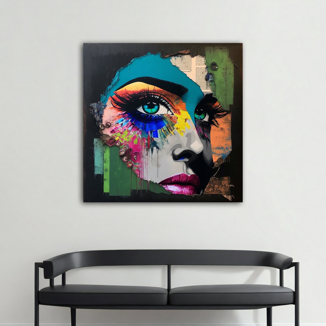 Colorful Modern Woman Wall Art Colorful Modern Woman Print Colorful Abstract Woman Painting Feminine Woman Wall Decor - Image 3