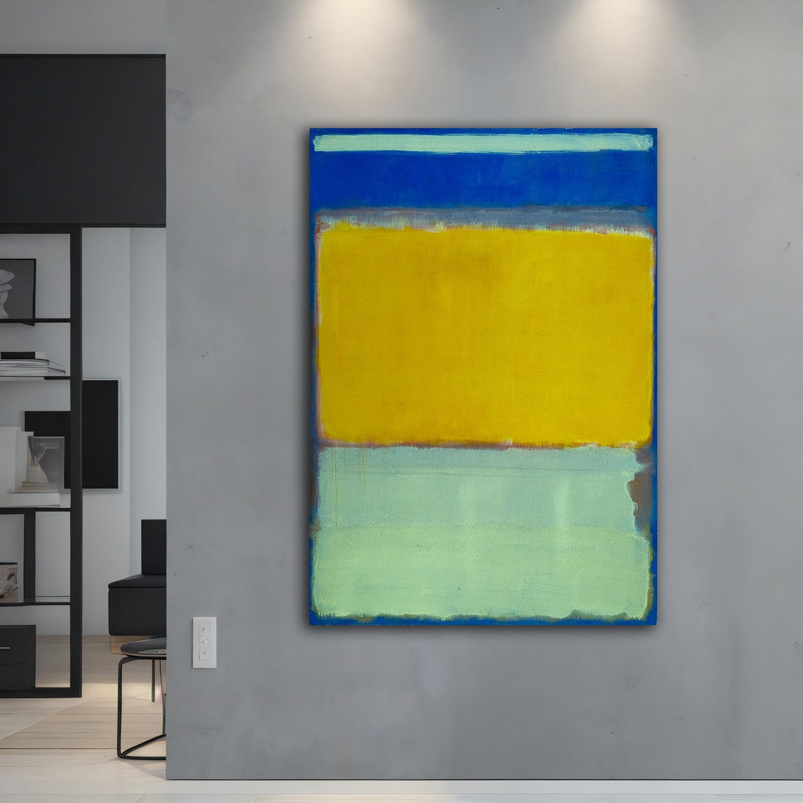 Rothko Style Yellow Blue Green Color Field Abstract Wall Art Print - Image 4