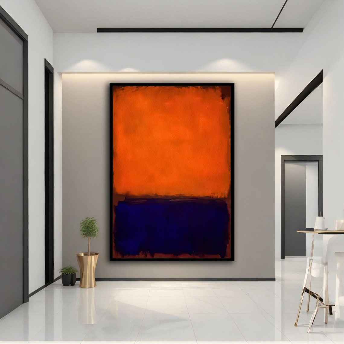 Rothko Style Orange Blue Color Block Abstract Expressionist Art Poster - Image 5