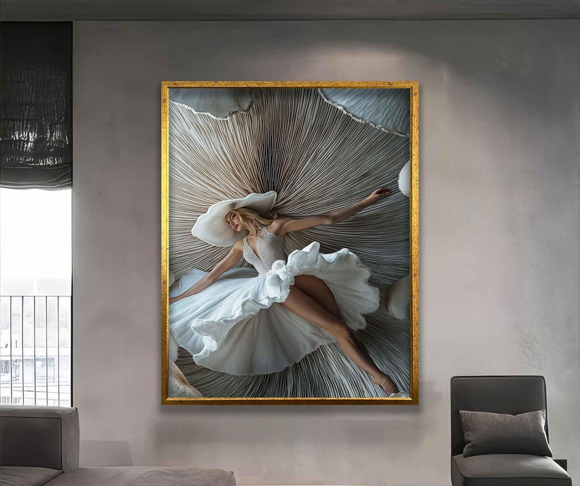 Woman In White Dress Woman Wall Art Woman In The White Hat Painting Woman Painting Modern Woman Wall Decor Modern Art - Image 5