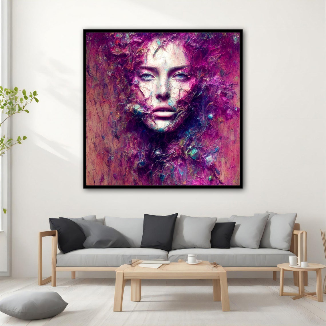 Colorful Woman Modern Wall Art Colorful Modern Woman Print Colorful Abstract Woman Painting Feminine Woman Wall Decor - Image 5