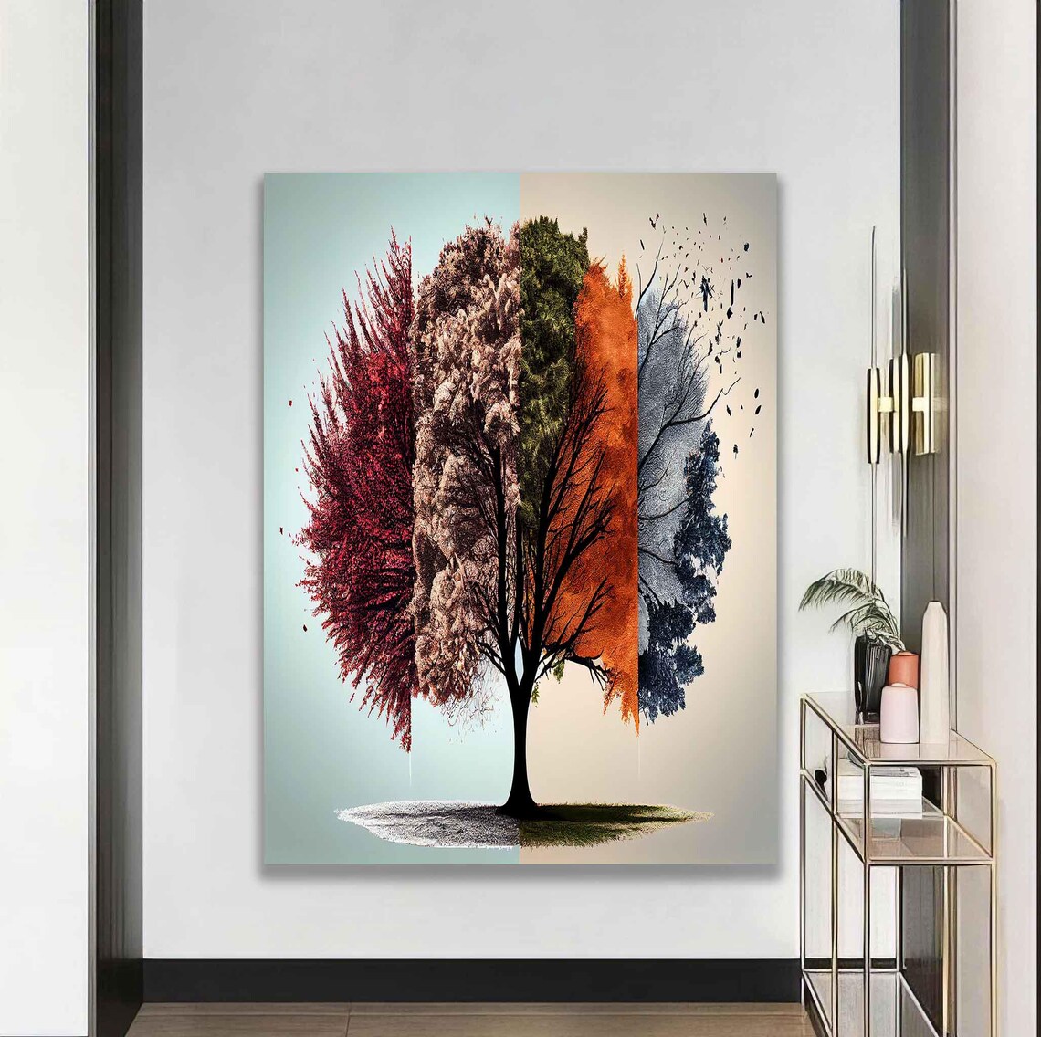 Four Season Tree, Modern Tree Art - Image 5