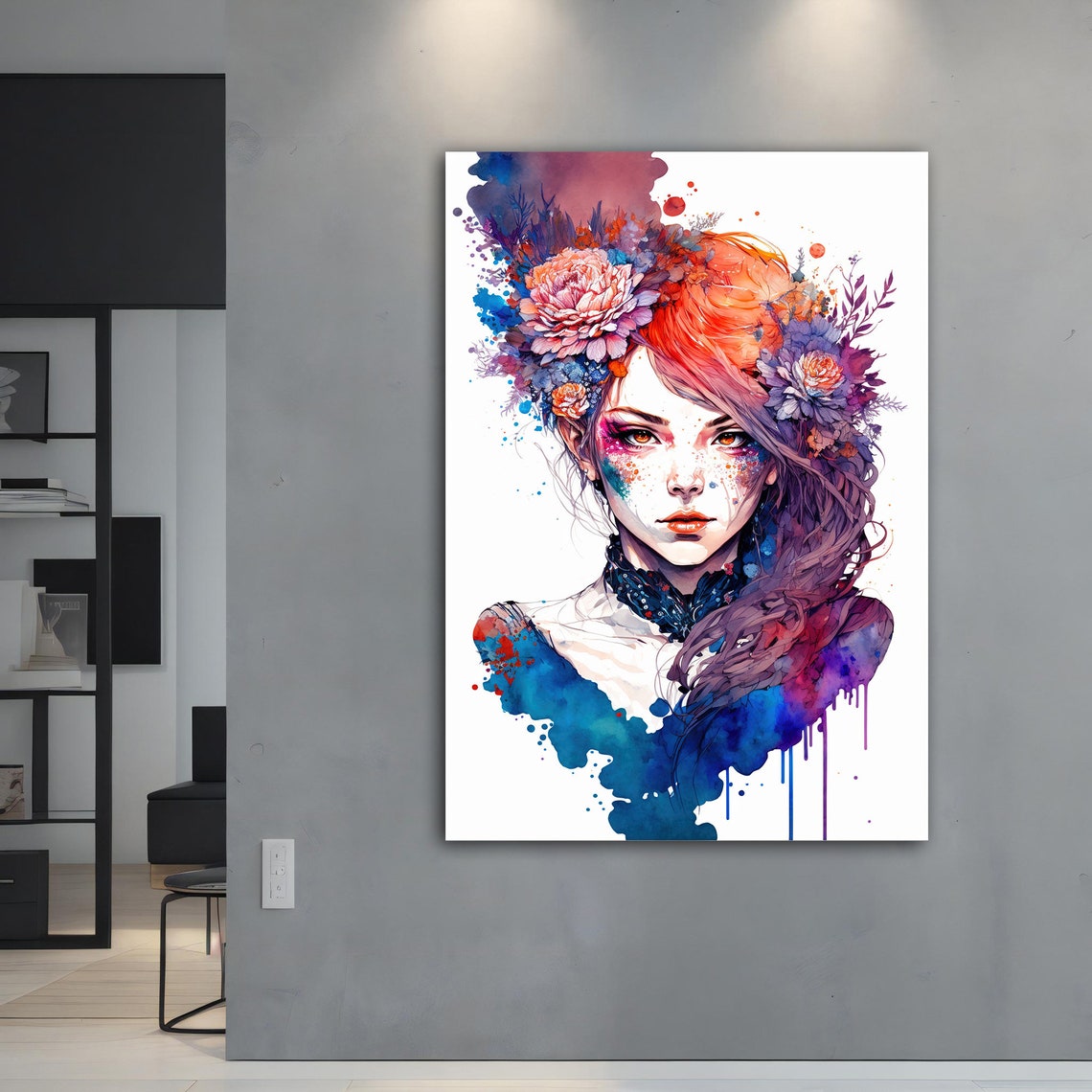 Abstract Colorful Woman Wall Art Colorful Modern Woman Print Colorful Abstract Woman Painting Modern Woman Wall Decor - Image 5
