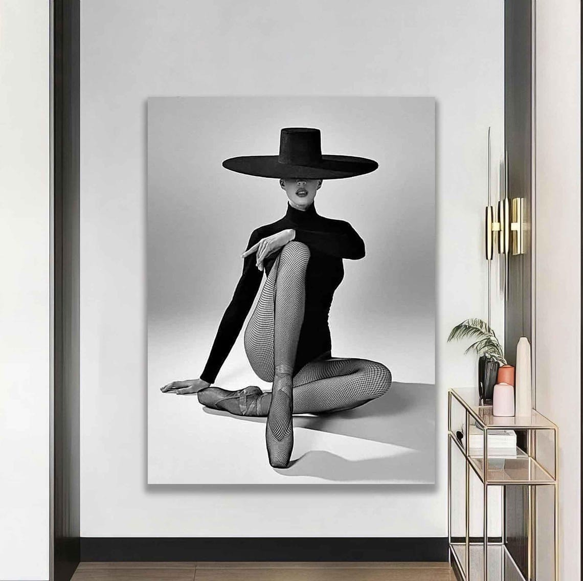 Sexy Ballerina In A Hat Ballerina With Hat Wall Art Ballerina With Hatt Wall Art Woman Art Modern Painting - Image 2