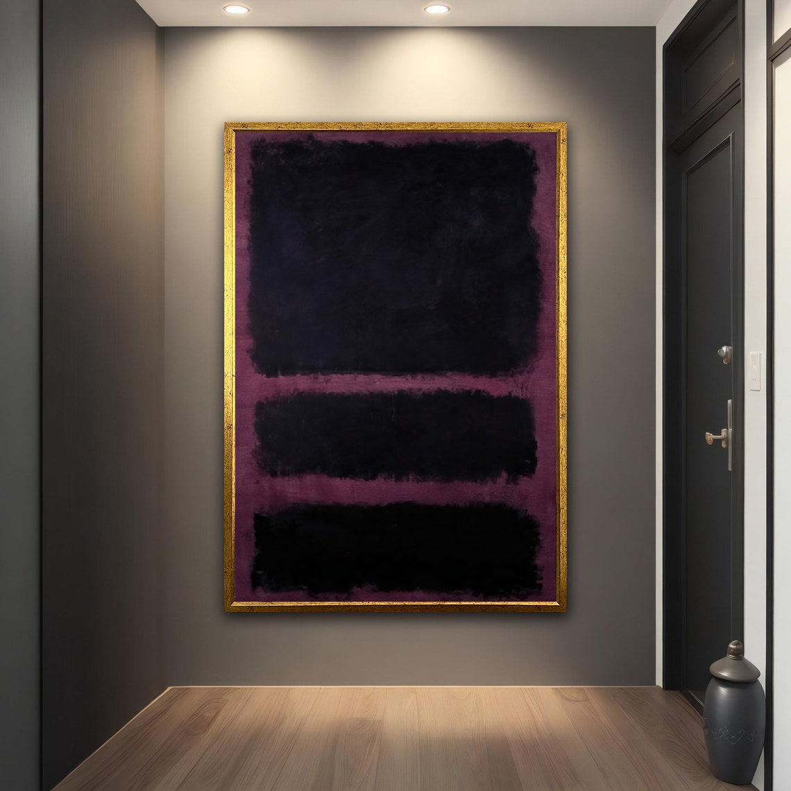 Rothko Style Black Mauve Dark Color Field Abstract Wall Art Print - Image 3