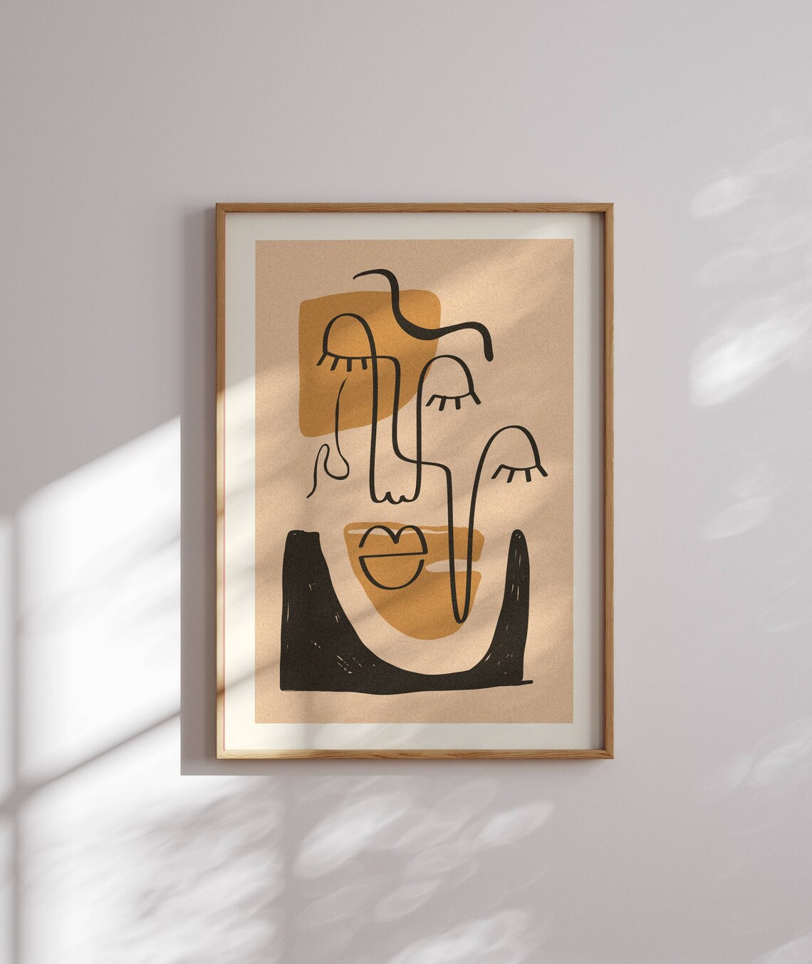 Abstract Line Art Portrait, Mid-Century Minimalist Print
