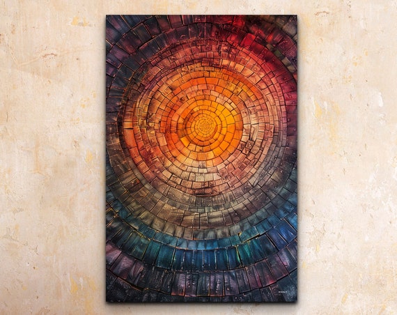 Abstract Tree Ring Gallery Ready To Hang Wall Art Print Nordic Tree Ring Art Beautiful Natural Art Nordic Tree Stump Art