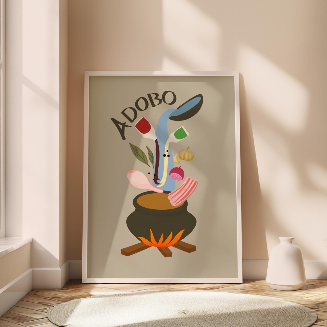 Adobo Art, Filipino Food Kitchen Decor Poster