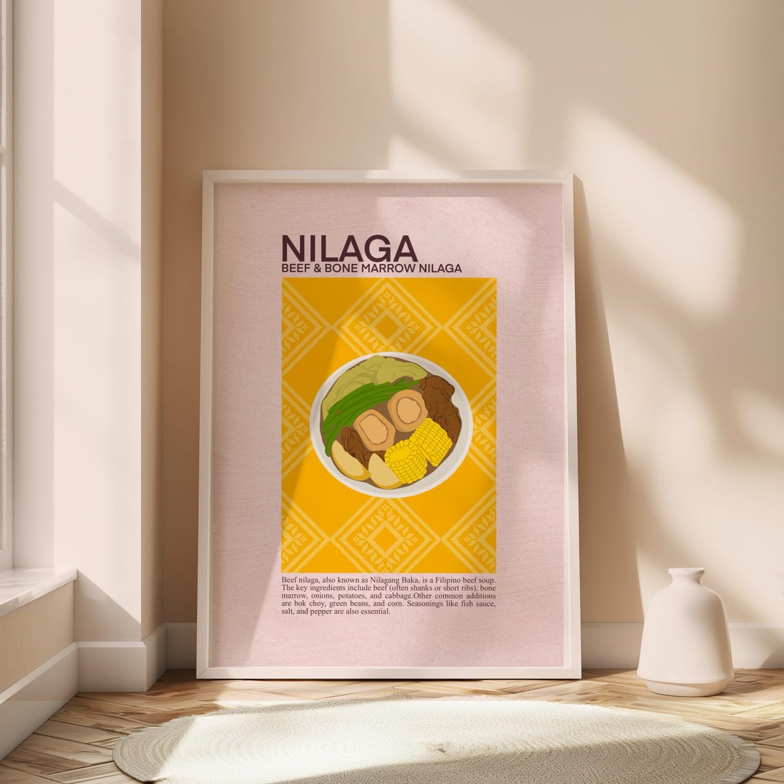 Nilaga Beef and Bone Marrow Soup Filipino Food Recipe Kitchen Poster