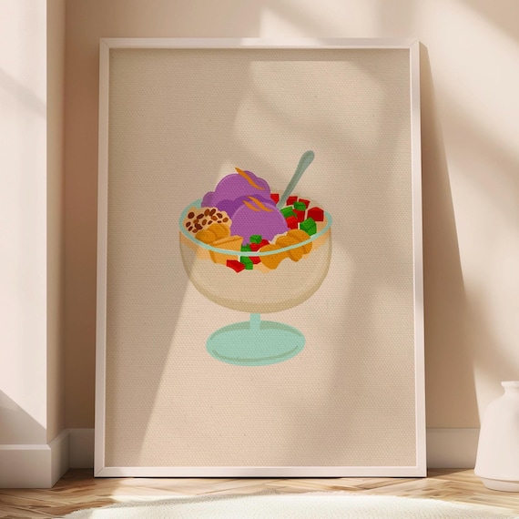 Philippines Poster Halohalo Satin Filipino Food Wall Art Home Kitchen Decor Traditiona
