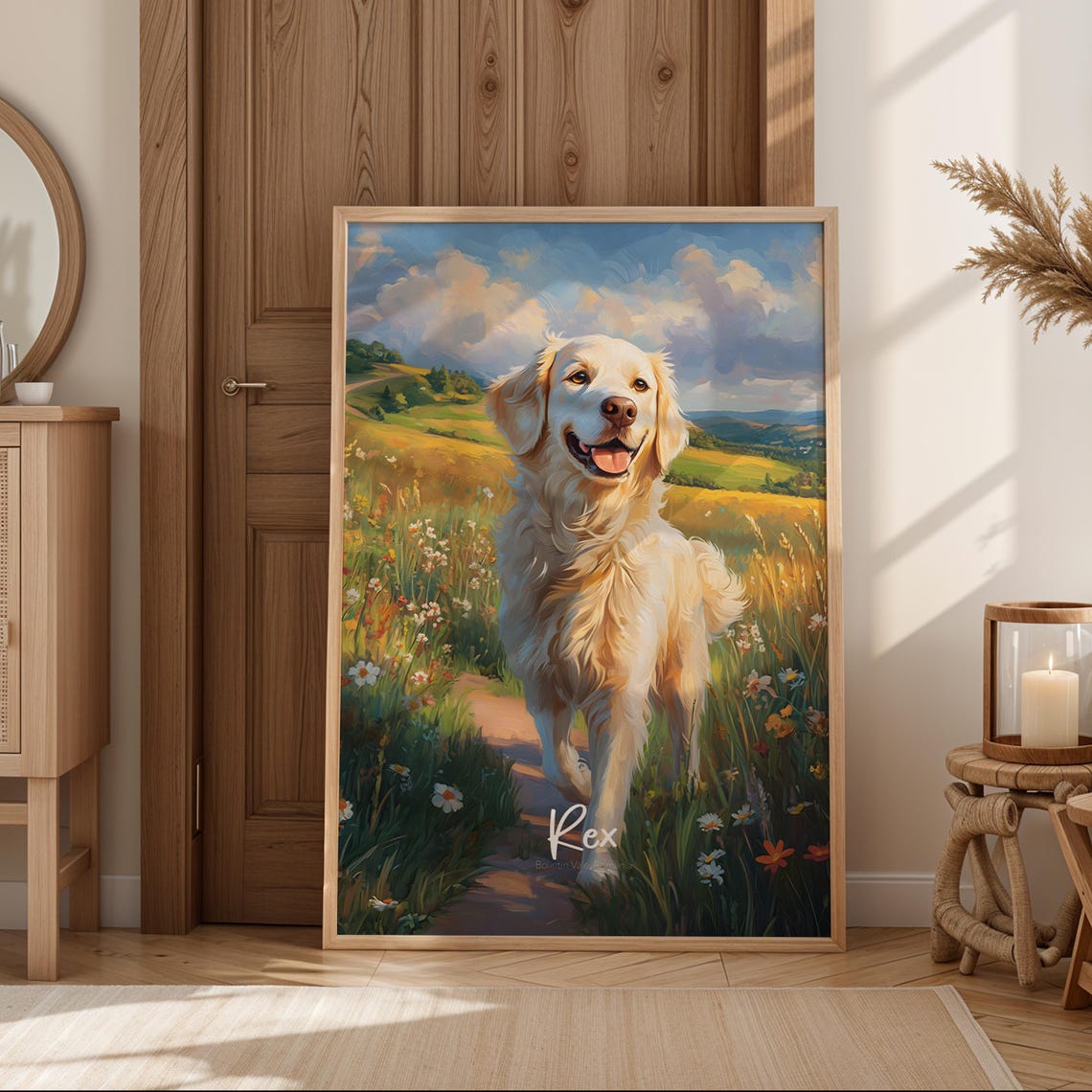 Custom Labrador Portrait Personalized Dog Art Print Retriever Illustration