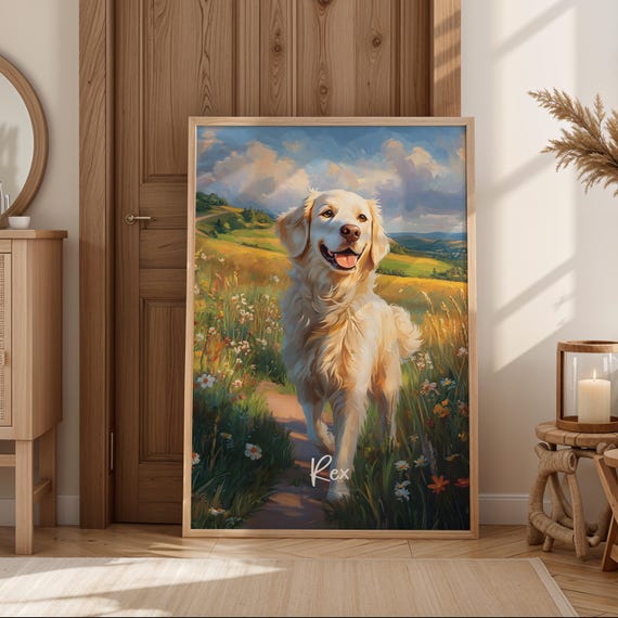Custom Labrador Portrait Personalized Dog Art Print Retriever Illustration