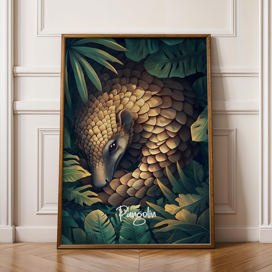 Pangolin Illustration Art Print, Wildlife Wall Art