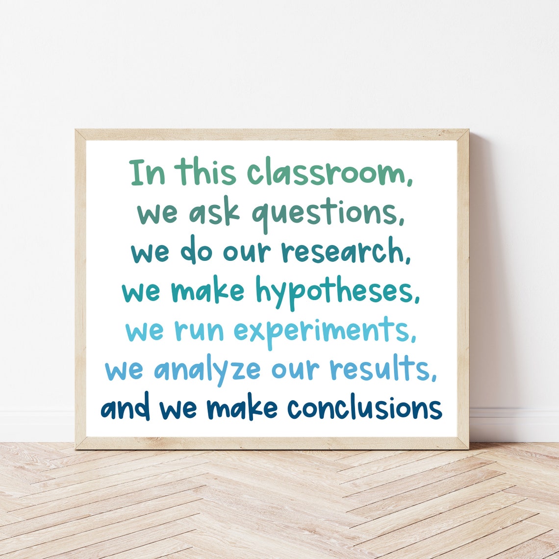 In This Classroom We Ask Questions Scientific Method Steps Poster