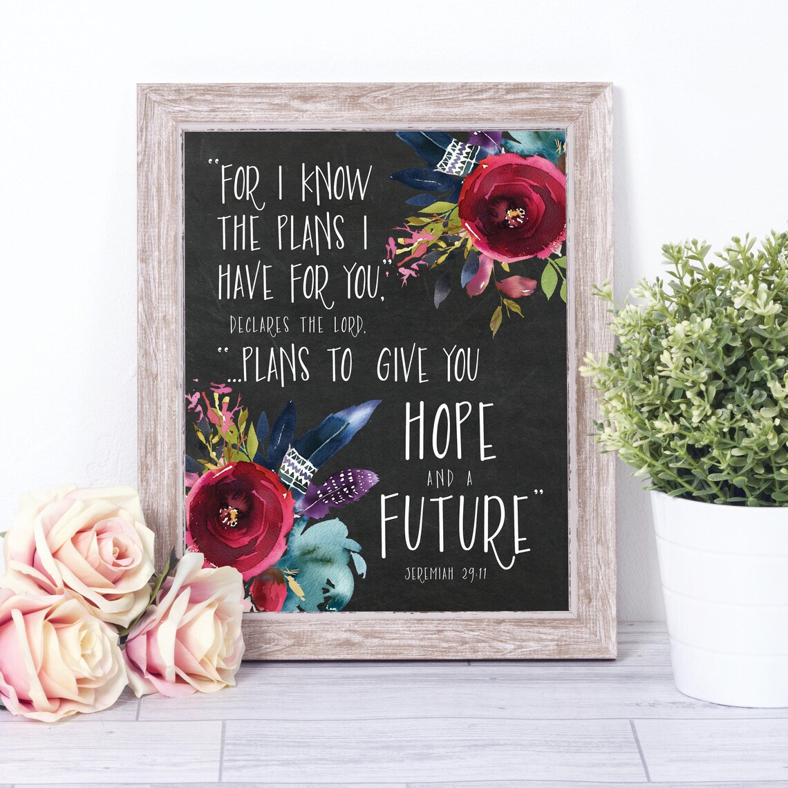 Jeremiah 29:11 Bible Verse Scripture Art Print