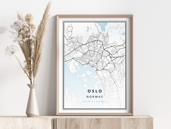 Oslo City Map Print Poster Wall Art Geographic