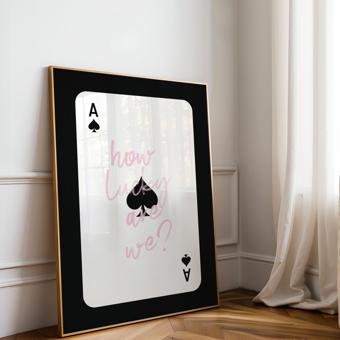 How Lucky Are We Print College Apartment Decor Western Cowgirl Dorm Room Posters Ace Of Spades Trendy Wall Art Girly Preppy Aesthetic - Image 2