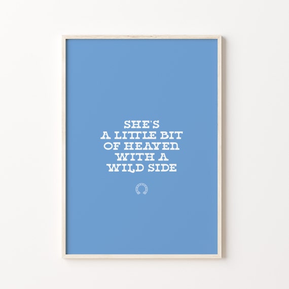 Blue Preppy Cowgirl Quote Poster Muted Blue College Apartment Wall Art Light Blue Dorm Room Aesthetic Print Trendy Western Bar Cart Decor