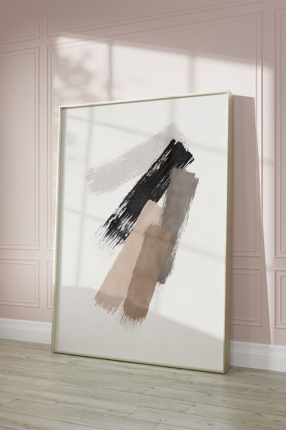 Brush Stroke Poster Neutral Wall Art Japandi Wall Decor Minimalist Living Room Print Wabi Sabi Artwork Art