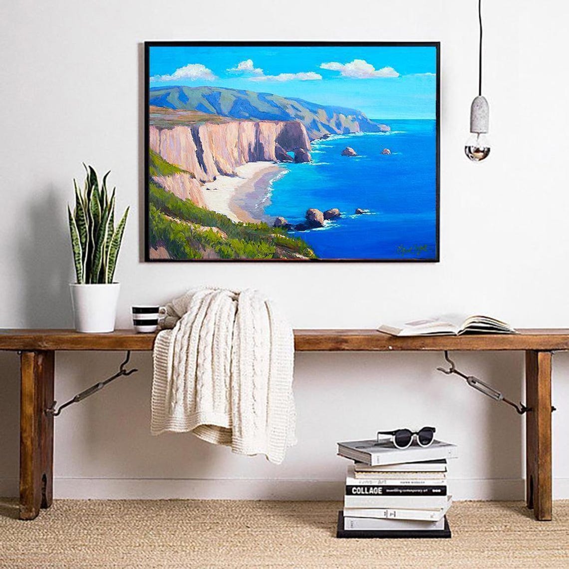 Big Sur Sea Cliffs Towering Rock Formations Ocean Beach Travel Poster - Image 4