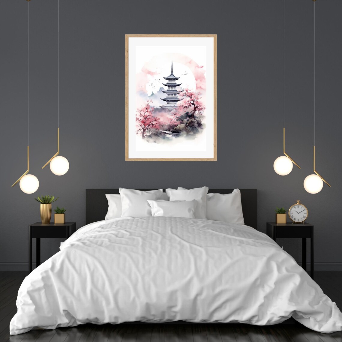 Zen Garden Wall Art Japandi Landscapeinstant Watercolor Zen Art Japanese Wall Art Spiritual Painting Asian Wall Art - Image 3