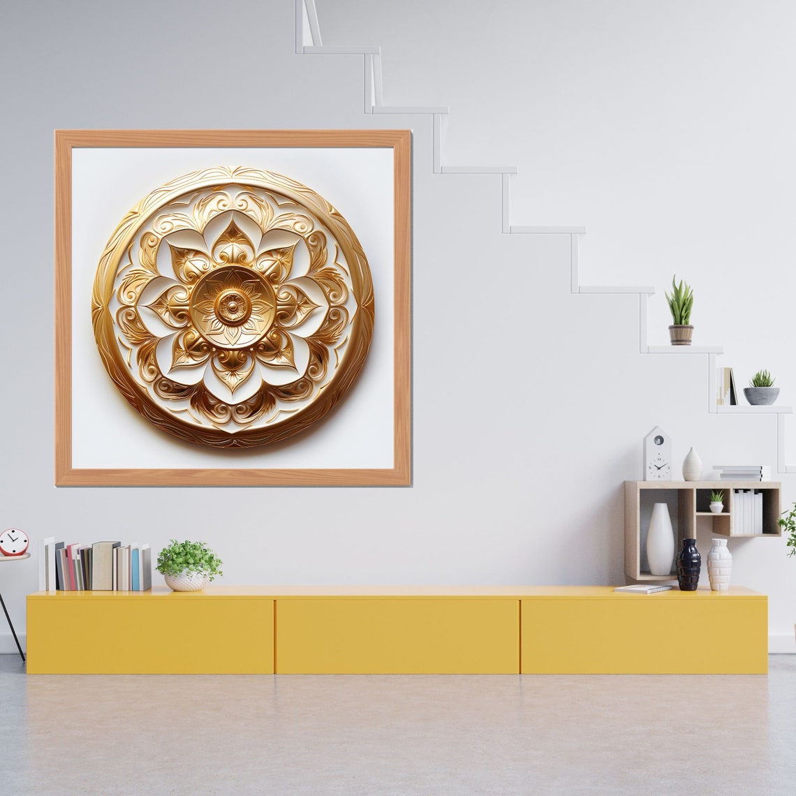 3d Golden Mandala Art Zen Wall Art Home Decor Mandala Wall Decor Custom Size Colourful Art Prints Art Wall Print Decor - Image 3