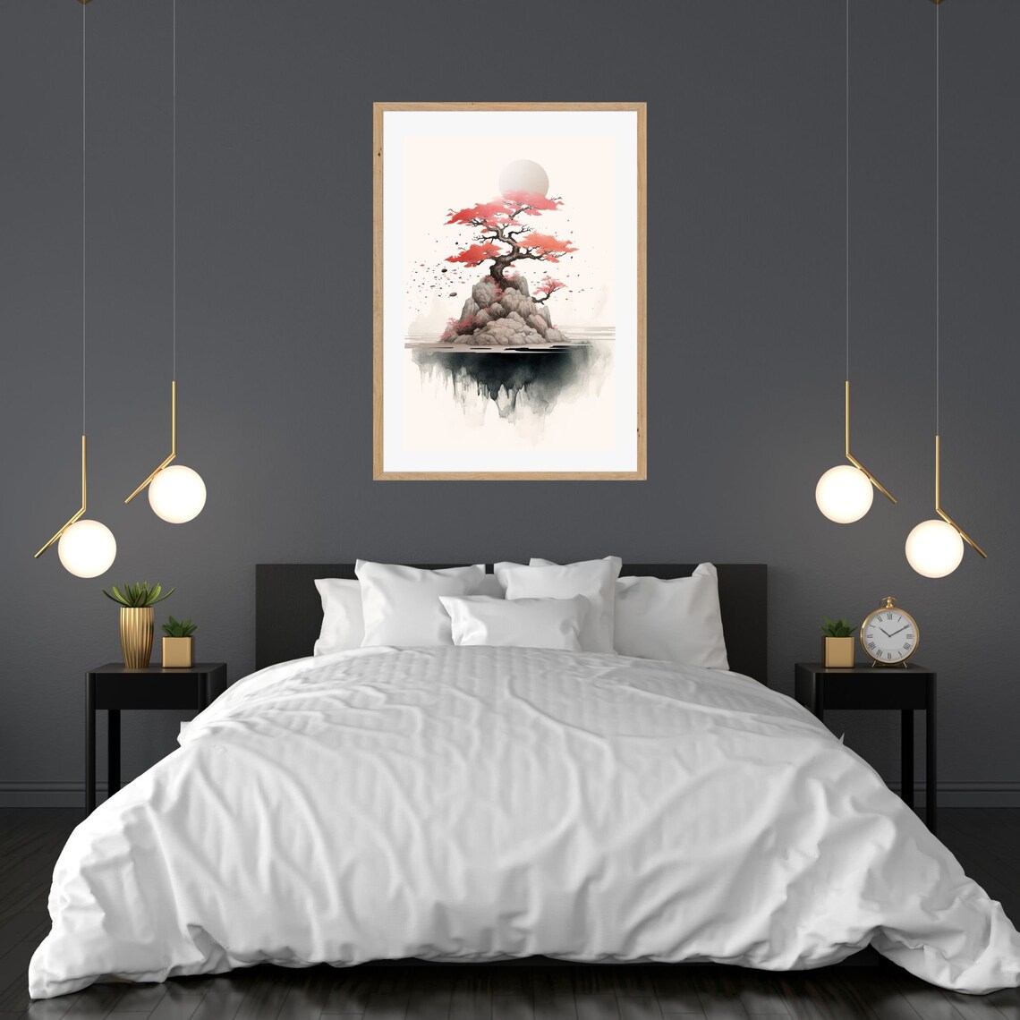 Zen Garden Wall Art Japandi Landscapeinstant Watercolor Zen Art Japanese Wall Art Spiritual Painting Asian Wall Art - Image 3