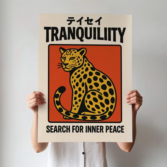 Artwork Leopard Poster Artful Quote Modernism Typography Print Giftful Wall Art Tranquility