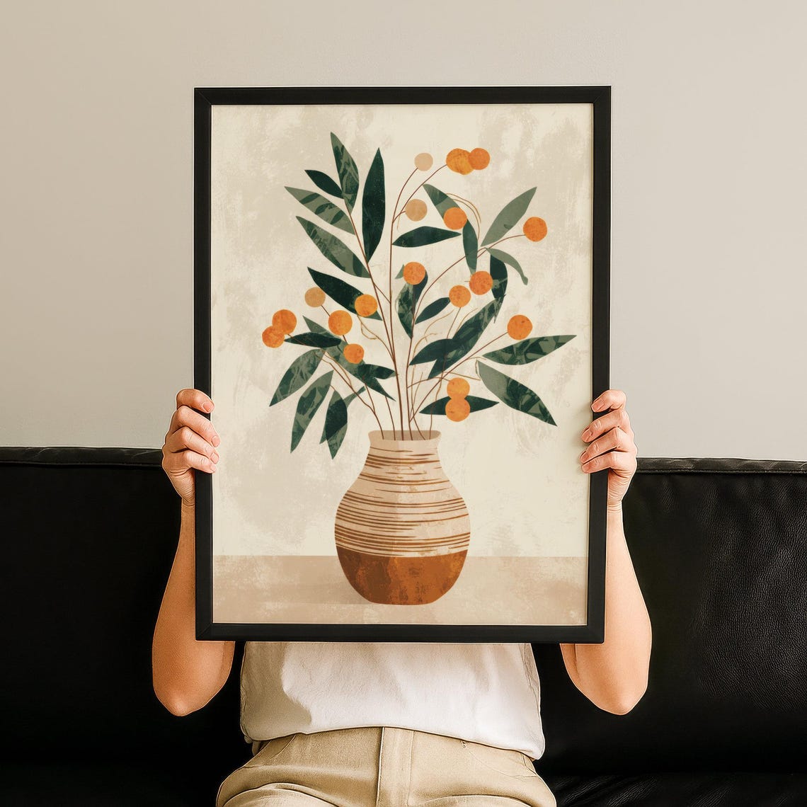Japandi Botanical Art Poster Wabi Sabi Decor Neutral Wall Print Cozy Gift Modern Home Artful Minimalism No 139