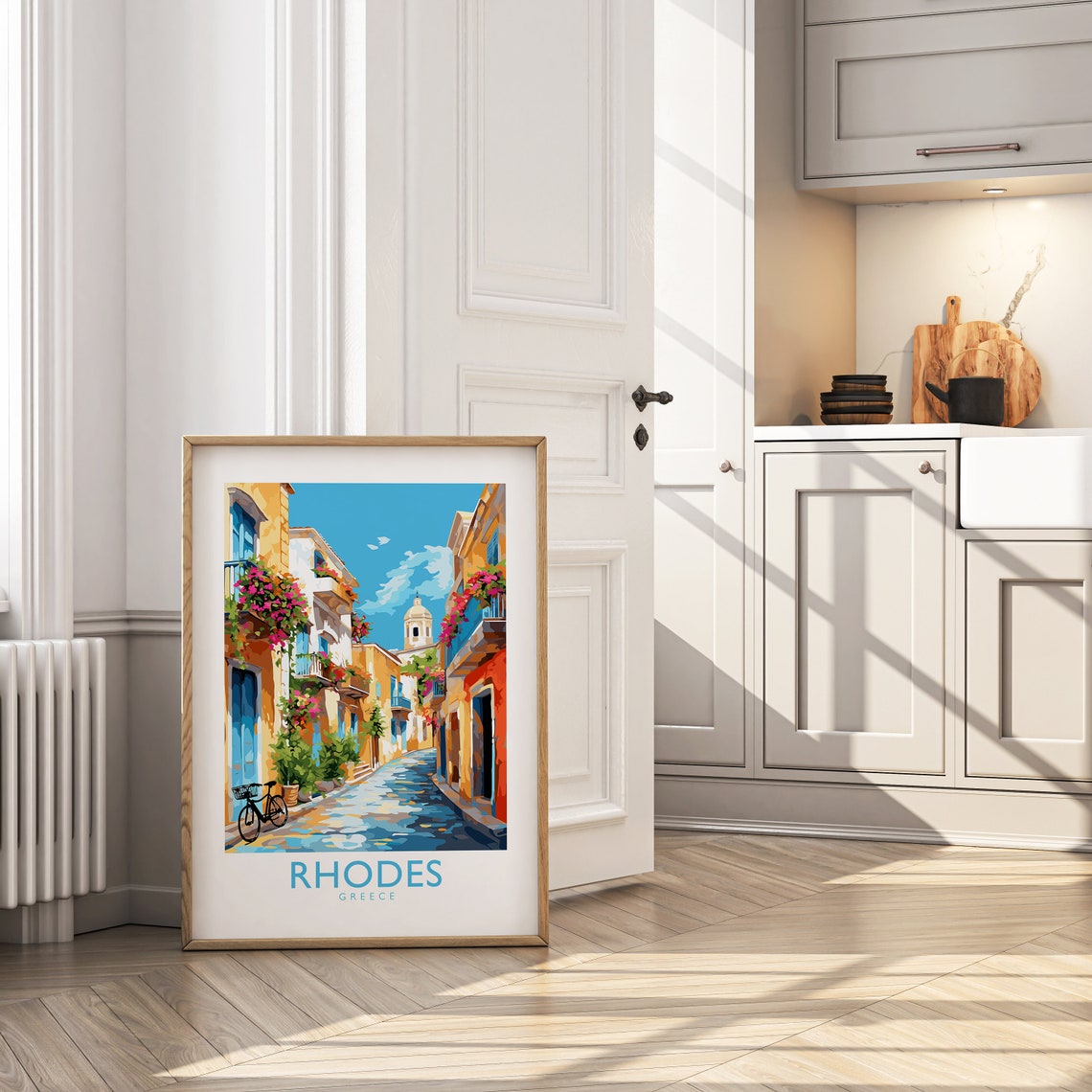 Rhodes Poster Greek Poster Greece Poster Greek Islands Poster Travel Wall Art Holiday Wall Art Travel Gallery Gallery Wall Art - Image 3