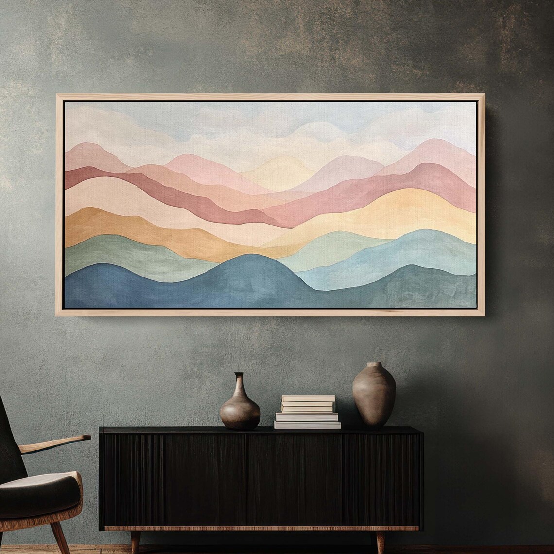Mystic Mountains, Scandinavian Abstract Minimalist Landscape