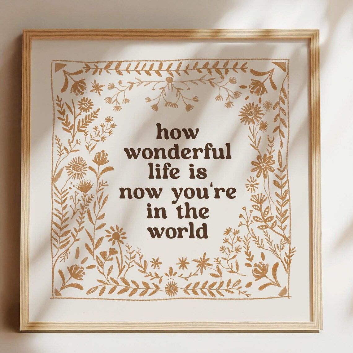 How Wonderful Life Is Neutral Nursery Kids Room Wall Art Scandinavian Artwork