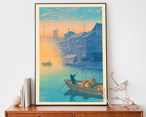 Japanese Poster Traditional Japanese Village Painting Woodblock Art Kawase Hasui Painting Japandi Decor Trendy Art Print Zen Wall Art