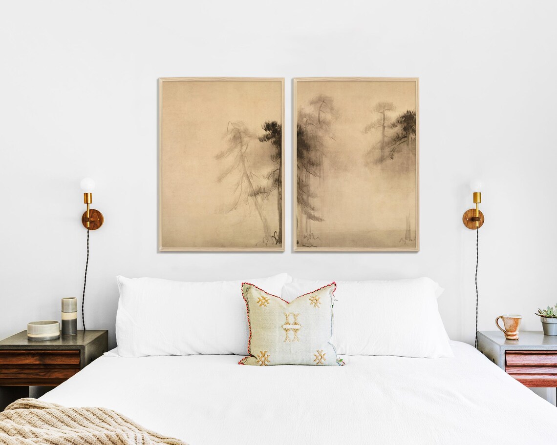 Wabi Sabi Pine Tree Sketch, Minimalist Nature Art - Image 2
