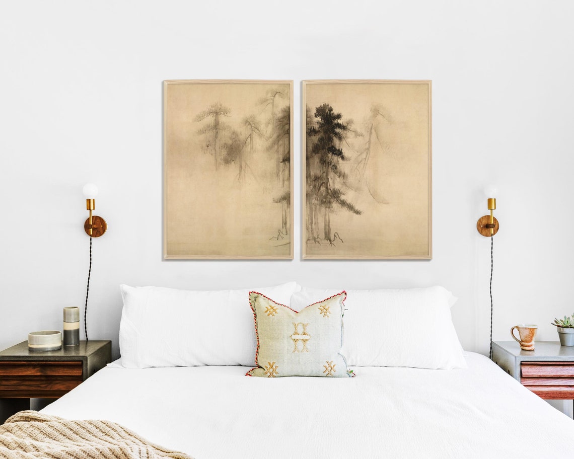 Wabi Sabi Pine Tree Sketch Art Print, Minimalist - Image 2