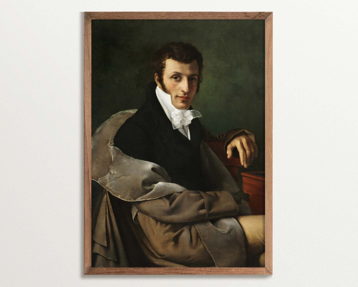 Regency Male Portrait Painting Print, Victorian Style