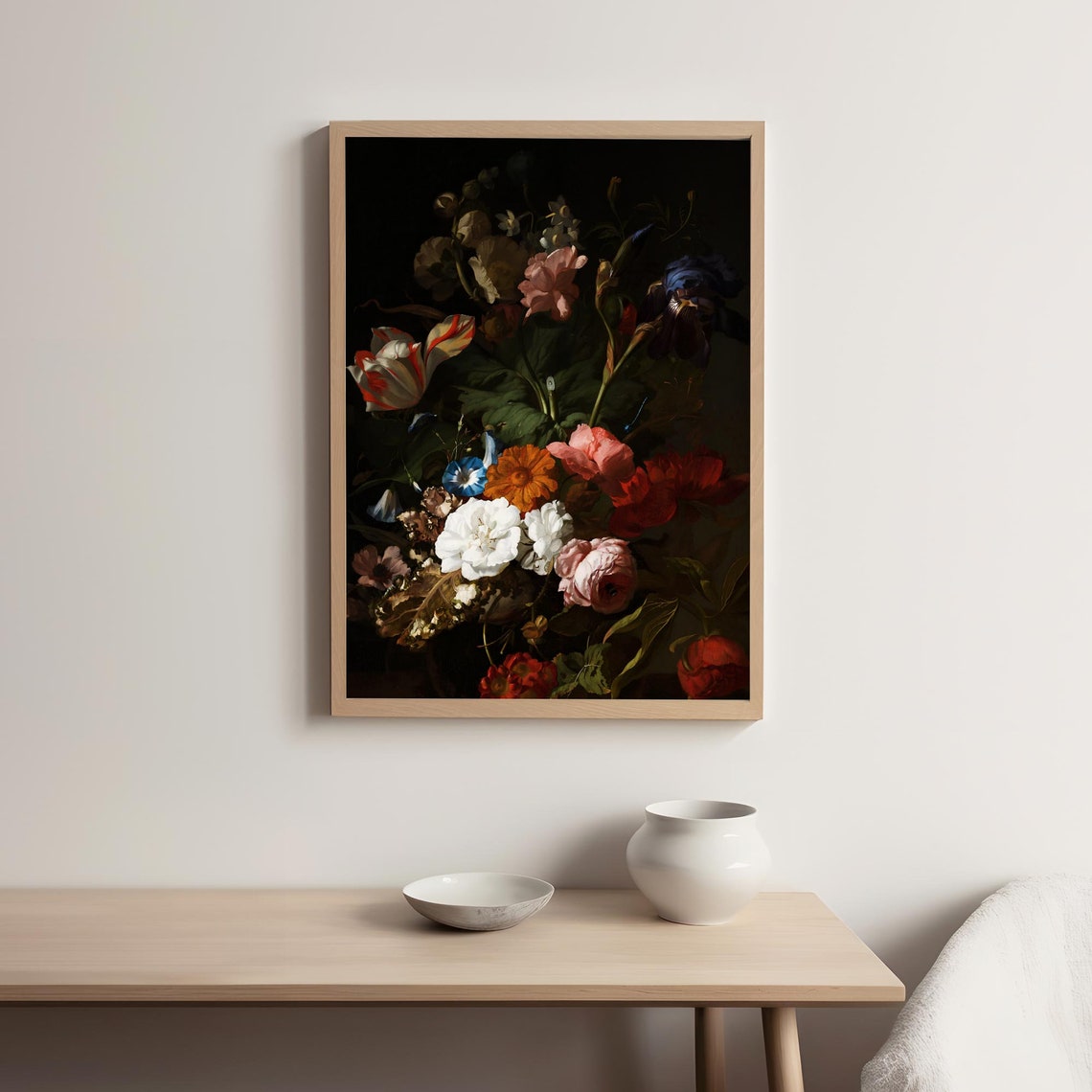 Moody Floral Botanical Art Print, Vintage Dark Decor - Image 2