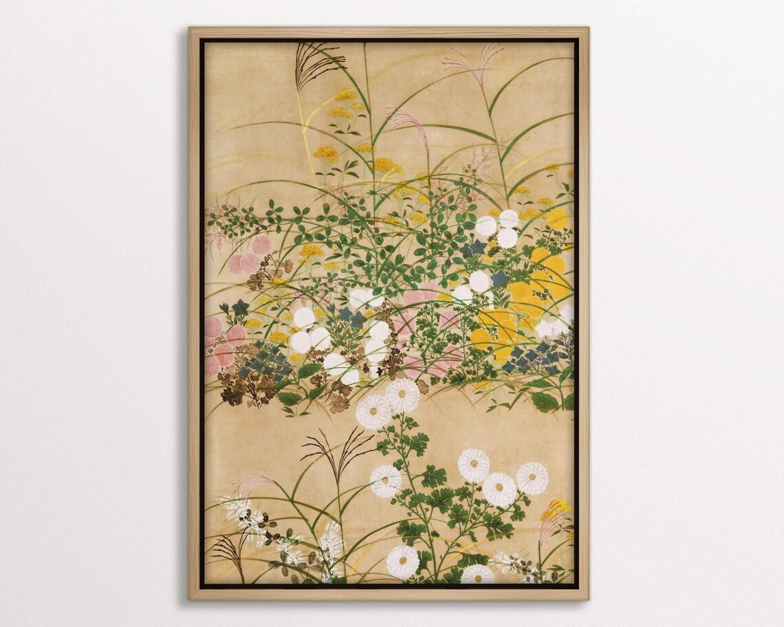 Floral Chinoiserie, Vintage Botanical Art Print