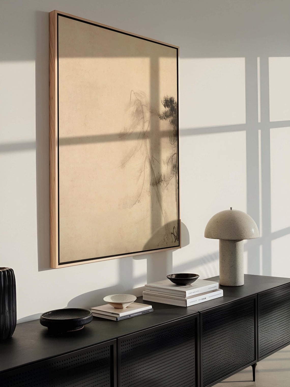Wabi Sabi Minimalist Japanese Misty Landscape Art Print - Image 2