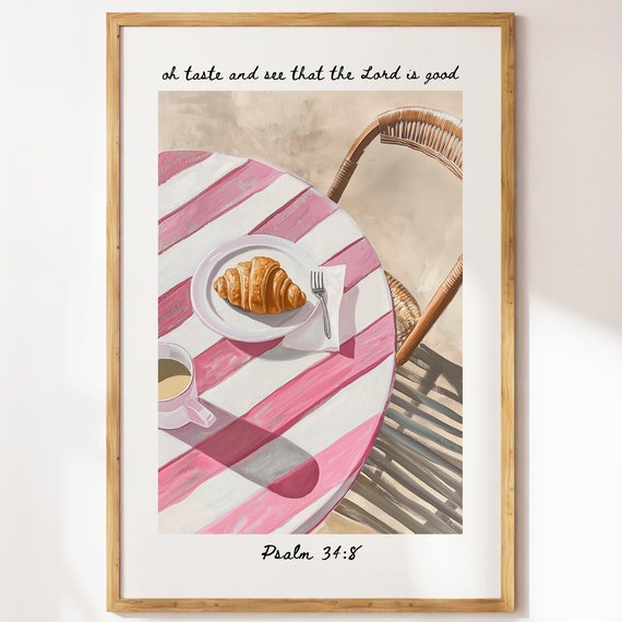 Psalm 34 Christian Wall Art Bible Verse Wall Art Kitchen Prints Modern Christian Art Trendy Apartment Decor Dorm Room Poster