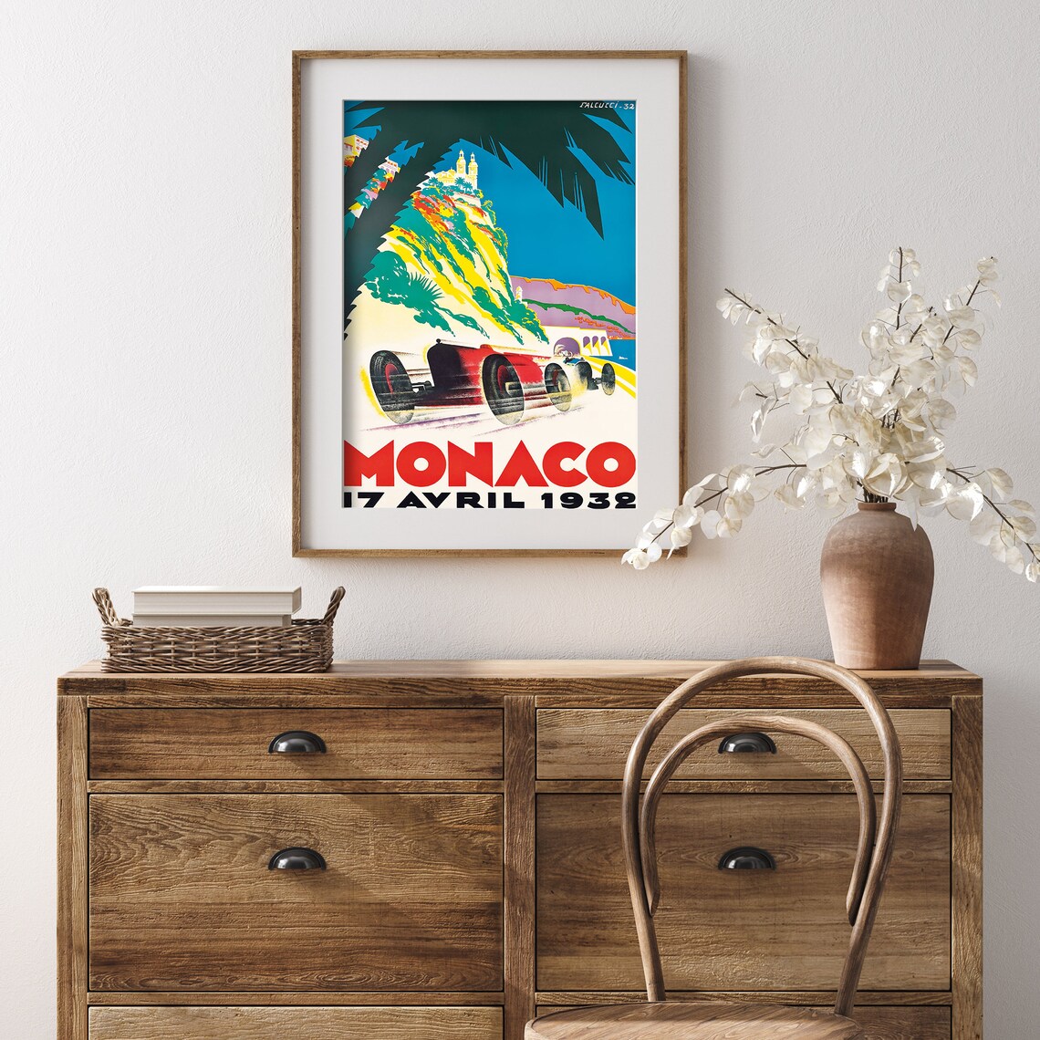Monaco 1932 Vintage Car Race Poster Print - Image 3
