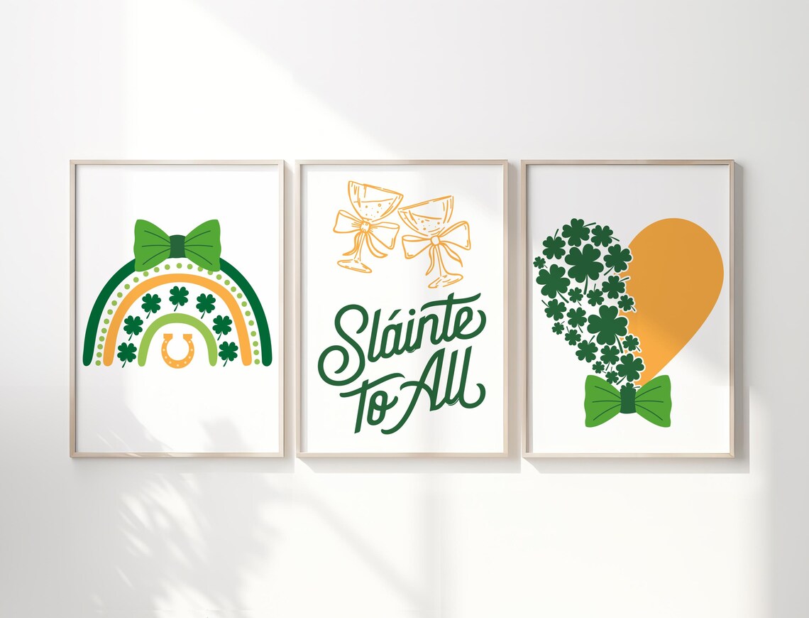 St. Patrick's Day Shamrock Lucky Clover Wall Art Bundle - Image 5